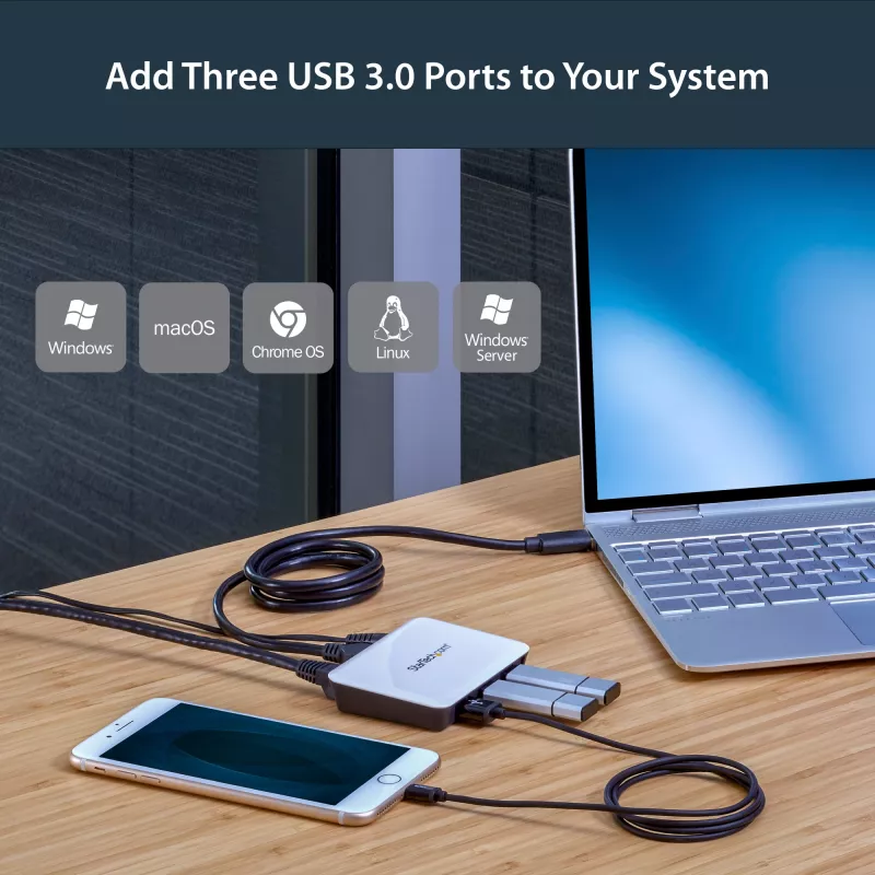StarTech.com adaptador de red USB 3.0 a Gigabit Ethernet NIC con hub de 3 puertos – blanco