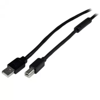 StarTech.com cable USB 2.0 A a B activo de 20 m, cable USB largo, cable USB para impresora, 1x USB A (M), 1x USB B (M), negro