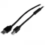 StarTech.com cable USB 2.0 A a B activo de 20 m, cable USB largo, cable USB para impresora, 1x USB A (M), 1x USB B (M), negro