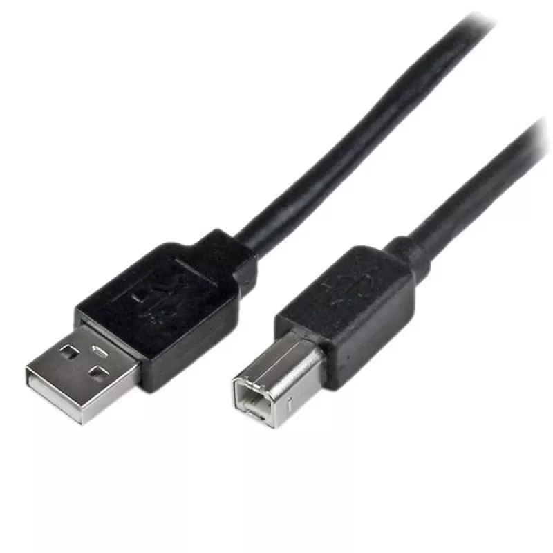 StarTech.com cable USB 2.0 A a B activo de 20 m, cable USB largo, cable USB para impresora, 1x USB A (M), 1x USB B (M), negro