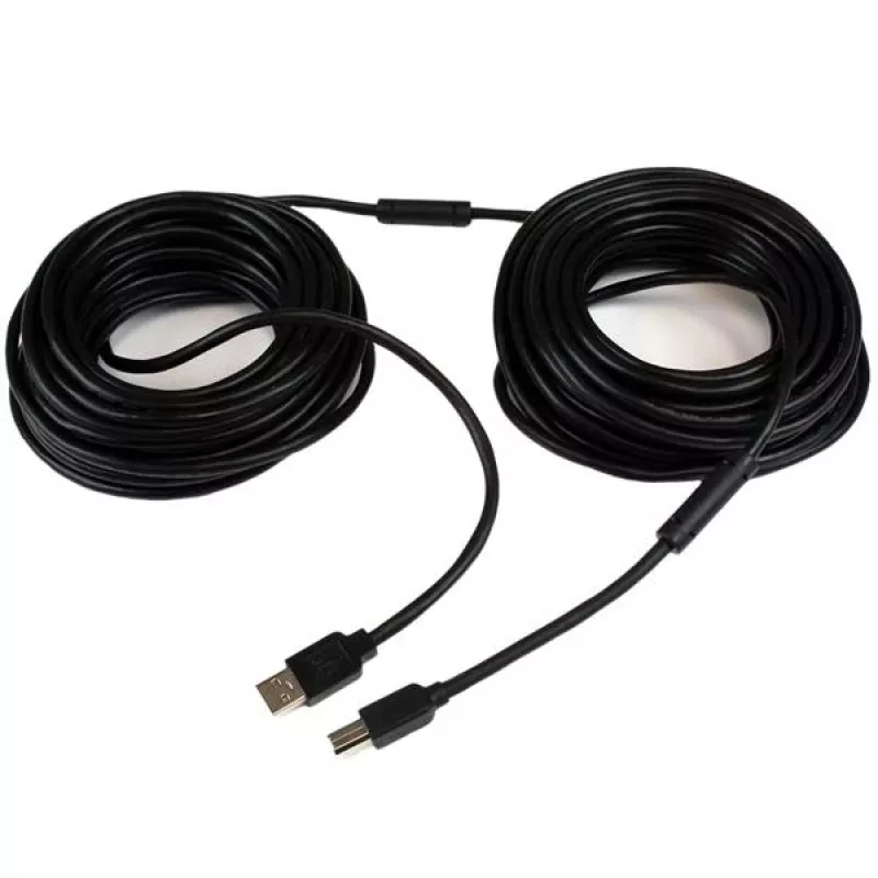 StarTech.com cable USB 2.0 A a B activo de 20 m, cable USB largo, cable USB para impresora, 1x USB A (M), 1x USB B (M), negro