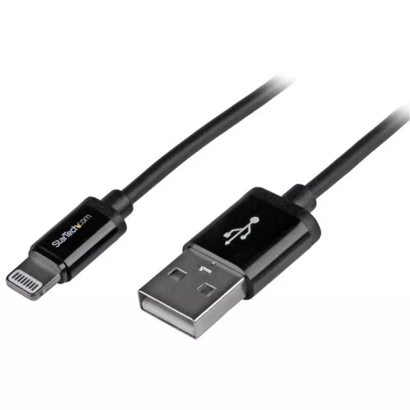 StarTech.com cable USB a Lightning de 1 m – cable de carga para iPhone/iPad/iPod – cable Lightning a USB de alta velocidad – certificado Apple MFi – negro