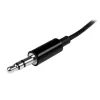 StarTech.com adaptador de cable divisor de auriculares mini jack delgado negro – conector macho de 3,5 mm a 2 conectores hembra de 3,5 mm