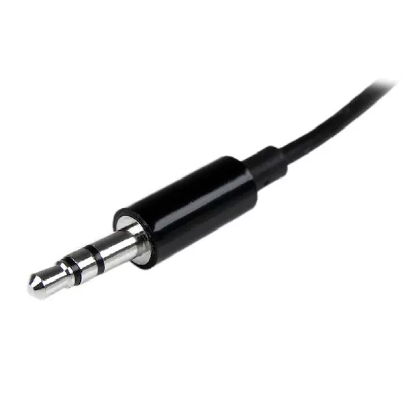 StarTech.com adaptador de cable divisor de auriculares mini jack delgado negro – conector macho de 3,5 mm a 2 conectores hembra de 3,5 mm