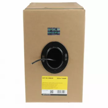 StarTech.com cable Ethernet Cat 5e a granel – 304,8 m – macizo – certificado CMR – negro – conforme TAA