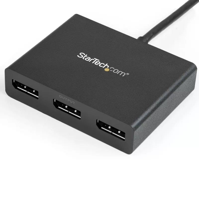 StarTech.com adaptador multipantalla de 3 puertos – hub MST Mini DisplayPort a DisplayPort, doble 4K 30Hz y 1x 1080p – divisor de vídeo para modo de escritorio extendido solo en Windows – mDP 1.2 a 3x DP