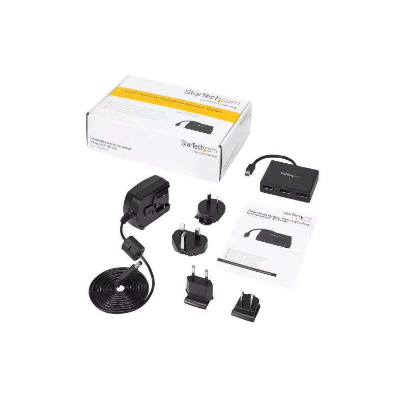 StarTech.com adaptador multipantalla de 3 puertos – hub MST Mini DisplayPort a DisplayPort, doble 4K 30Hz y 1x 1080p – divisor de vídeo para modo de escritorio extendido solo en Windows – mDP 1.2 a 3x DP