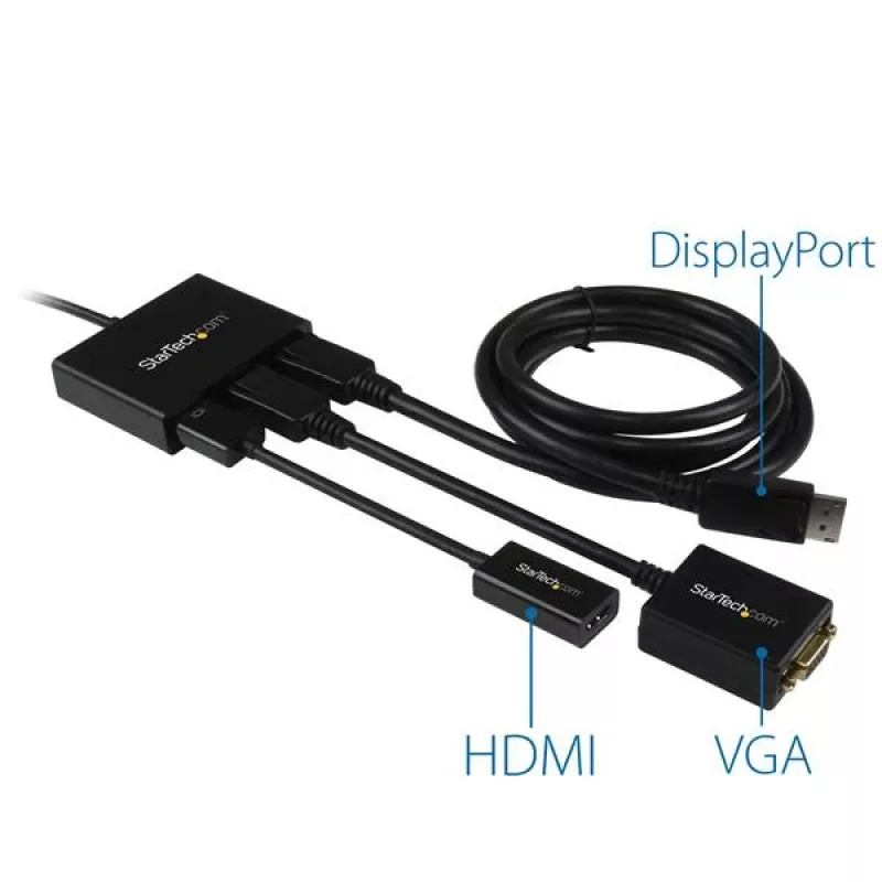 StarTech.com adaptador multipantalla de 3 puertos – hub MST DisplayPort 1.2 a doble 4K 30 Hz y 1x 1080p – divisor de vídeo para modo de escritorio extendido solo en PC Windows – DP a 3 monitores DP