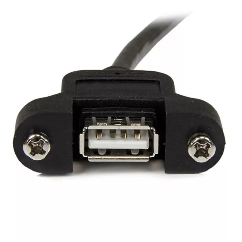 StarTech.com cable USB de montaje en panel de 3 ft A a A – F/M, 0,9 m, USB A, USB A, USB 2.0, negro