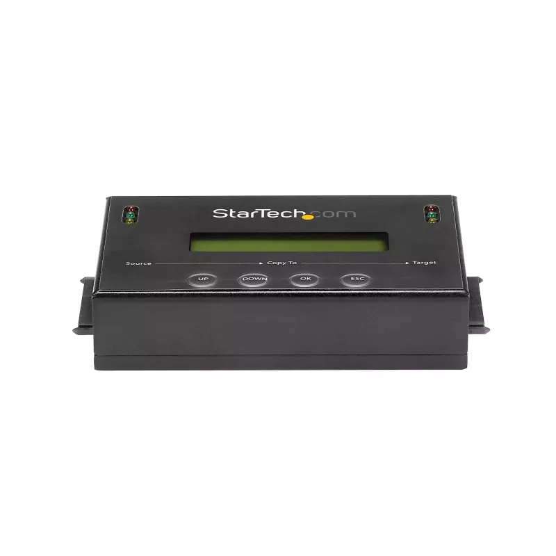 StarTech.com duplicador y borrador de discos duros independiente 1:1, clonador y borrador de discos SATA HDD/SSD, pantalla LCD, conforme TAA, independiente del sistema operativo