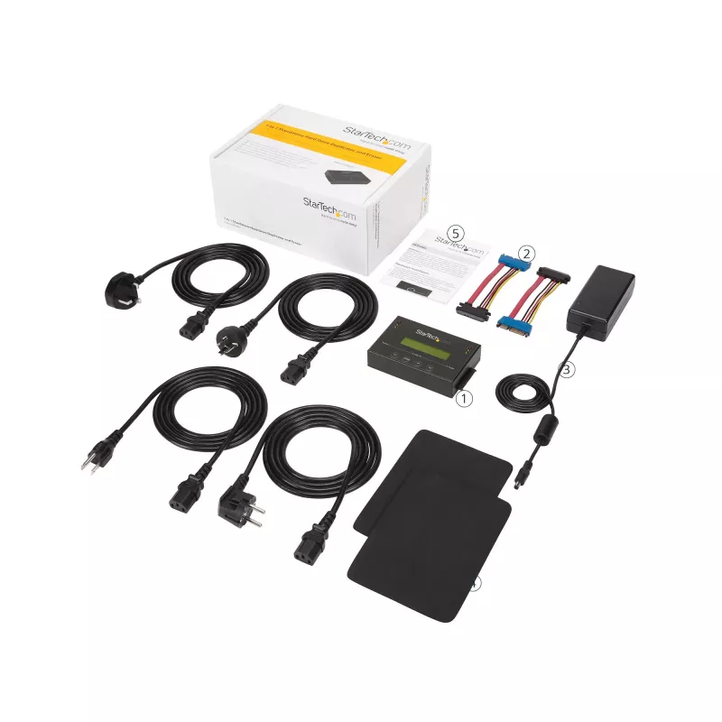 StarTech.com duplicador y borrador de discos duros independiente 1:1, clonador y borrador de discos SATA HDD/SSD, pantalla LCD, conforme TAA, independiente del sistema operativo