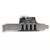 StarTech.com adaptador de tarjeta PCI Express (PCIe) de 4 puertos SuperSpeed USB 3.0 con 2 canales dedicados de 5 Gbit/s – UASP – alimentación SATA / LP4