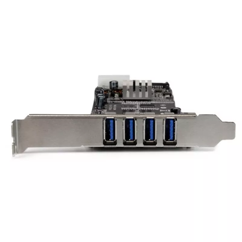 StarTech.com adaptador de tarjeta PCI Express (PCIe) de 4 puertos SuperSpeed USB 3.0 con 2 canales dedicados de 5 Gbit/s – UASP – alimentación SATA / LP4