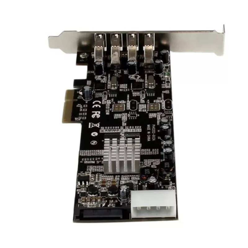 StarTech.com adaptador de tarjeta PCI Express (PCIe) de 4 puertos SuperSpeed USB 3.0 con 2 canales dedicados de 5 Gbit/s – UASP – alimentación SATA / LP4