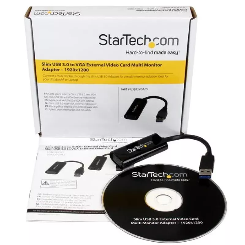 StarTech.com adaptador USB 3.0 a VGA, convertidor USB a monitor VGA para Windows, delgado (sin soporte para macOS/ChromeOS/Linux) – TAA
