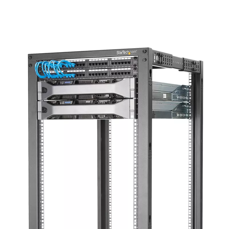StarTech.com Rack de servidor móvil de 42U de 4 postes con estructura abierta, rack de red de 19