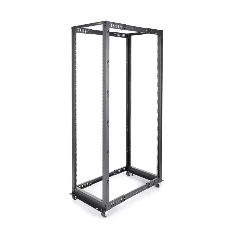 StarTech.com Rack de servidor móvil de 42U de 4 postes con estructura abierta, rack de red de 19