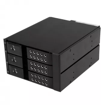 StarTech.com Backplane de rack móvil hot-swap tray-less de aluminio de 3 bahías para SAS II/SATA III de 3,5