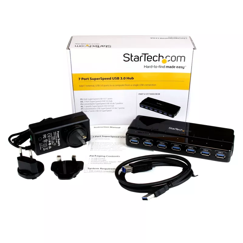 StarTech.com Hub USB 3.0 de 7 puertos - Sobremesa~Hub USB 3.0 de 7 puertos (5Gbps) - Sobremesa