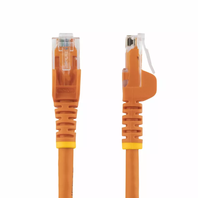 StarTech.com Cable Ethernet CAT6 de 3 m – Cable Gigabit Ethernet CAT 6 naranja – Cable de red/parcheo RJ45 UTP 250 MHz 100W PoE, sin lengüeta con alivio de tensión, probado individualmente