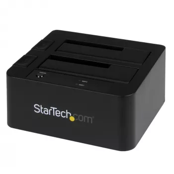 StarTech.com Docking station de discos duros USB 3.0 / eSATA a SATA de doble bahía, dock de discos duros USB, docking station externa para SSD/HDD SATA I/II/III de 2,5/3,5