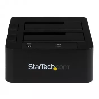 StarTech.com Docking station de discos duros USB 3.0 / eSATA a SATA de doble bahía, dock de discos duros USB, docking station externa para SSD/HDD SATA I/II/III de 2,5/3,5