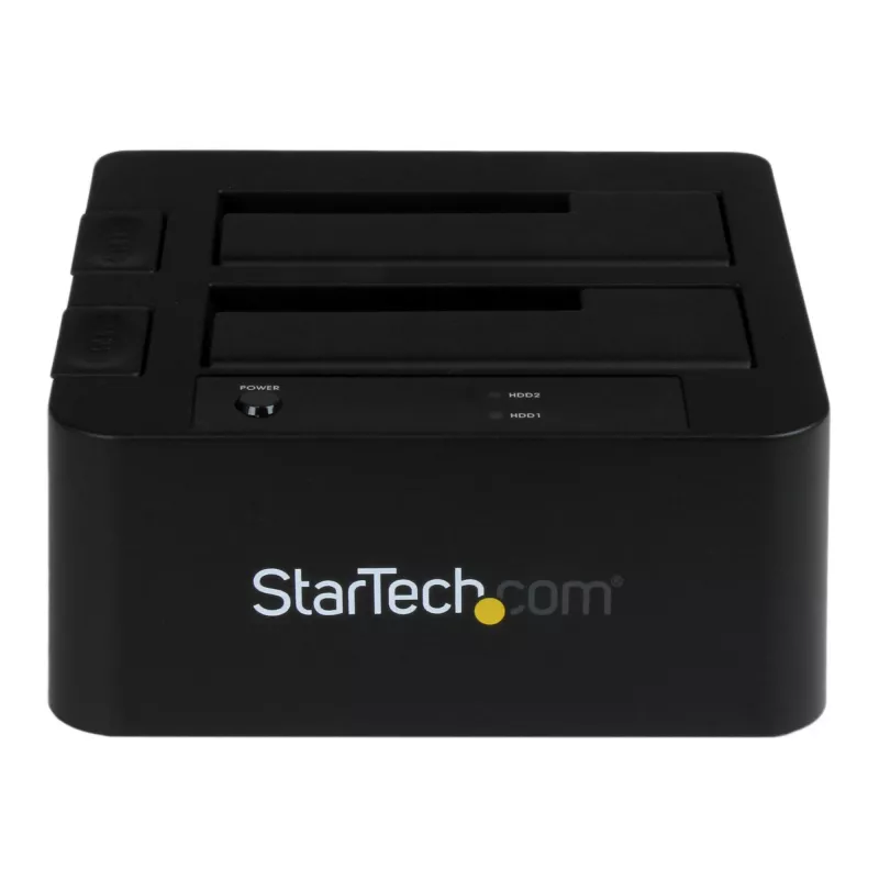 StarTech.com Docking station de discos duros USB 3.0 / eSATA a SATA de doble bahía, dock de discos duros USB, docking station externa para SSD/HDD SATA I/II/III de 2,5/3,5