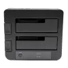StarTech.com Docking station de discos duros USB 3.0 / eSATA a SATA de doble bahía, dock de discos duros USB, docking station externa para SSD/HDD SATA I/II/III de 2,5/3,5