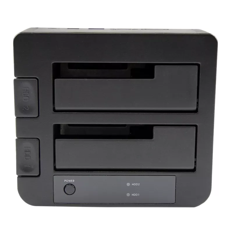 StarTech.com Docking station de discos duros USB 3.0 / eSATA a SATA de doble bahía, dock de discos duros USB, docking station externa para SSD/HDD SATA I/II/III de 2,5/3,5