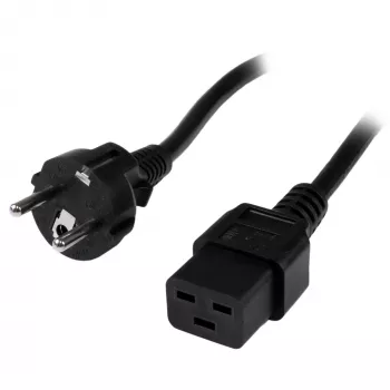 StarTech.com Cable de alimentación de ordenador de 2m (6ft), 16AWG, EU Schuko a C19, 16A 250V, cable de alimentación de CA de repuesto negro, cable de alimentación de impresora, cable de fuente de alimentación de PC, cable de alimentación de monitor – Certificado UL