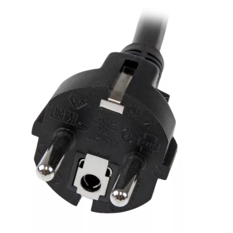 StarTech.com Cable de alimentación de ordenador de 2m (6ft), 16AWG, EU Schuko a C19, 16A 250V, cable de alimentación de CA de repuesto negro, cable de alimentación de impresora, cable de fuente de alimentación de PC, cable de alimentación de monitor – Certificado UL