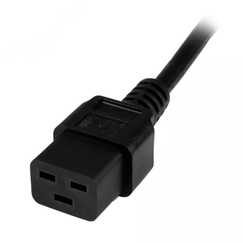 StarTech.com Cable de alimentación de ordenador de 2m (6ft), 16AWG, EU Schuko a C19, 16A 250V, cable de alimentación de CA de repuesto negro, cable de alimentación de impresora, cable de fuente de alimentación de PC, cable de alimentación de monitor – Certificado UL