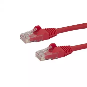 StarTech.com Cable Ethernet CAT6 de 2m – Cable Gigabit Ethernet CAT 6 rojo – Cable de red/parcheo RJ45 UTP 250MHz 100W PoE sin lengüeta con alivio de tensión probado individualmente