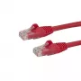 StarTech.com Cable Ethernet CAT6 de 2m – Cable Gigabit Ethernet CAT 6 rojo – Cable de red/parcheo RJ45 UTP 250MHz 100W PoE sin lengüeta con alivio de tensión probado individualmente