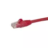 StarTech.com Cable Ethernet CAT6 de 2m – Cable Gigabit Ethernet CAT 6 rojo – Cable de red/parcheo RJ45 UTP 250MHz 100W PoE sin lengüeta con alivio de tensión probado individualmente