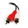 StarTech.com Cable de audio estéreo de 15 cm – Conector hembra jack de 3,5 mm a 2 conectores macho RCA