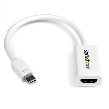 StarTech.com Adaptador Mini DisplayPort a HDMI - Convertidor de vídeo activo mDP a HDMI - 4K 30Hz - Mini DP o Thunderbolt 1/2 Mac/PC a monitor/televisor/pantalla HDMI - Dongle adaptador mDP 1.2 a HDMI - blanco