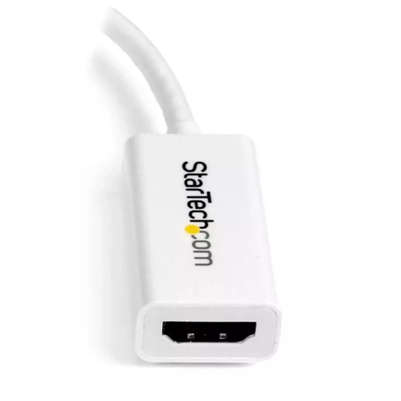 StarTech.com Adaptador Mini DisplayPort a HDMI - Convertidor de vídeo activo mDP a HDMI - 4K 30Hz - Mini DP o Thunderbolt 1/2 Mac/PC a monitor/televisor/pantalla HDMI - Dongle adaptador mDP 1.2 a HDMI - blanco