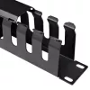 StarTech.com Canaleta de gestión de cables horizontal de 1U para rack de servidor con tapa – Panel embellecedor de canaleta de cables para rack de red de 19