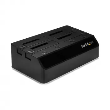 StarTech.com Docking station de discos duros USB 3.0 SATA de 4 bahías, dock de discos duros USB, docking station externa para SSD/HDD SATA III de 2,5/3,5
