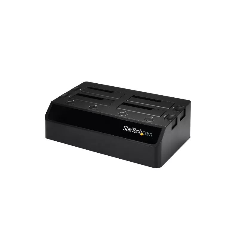 StarTech.com Docking station de discos duros USB 3.0 SATA de 4 bahías, dock de discos duros USB, docking station externa para SSD/HDD SATA III de 2,5/3,5