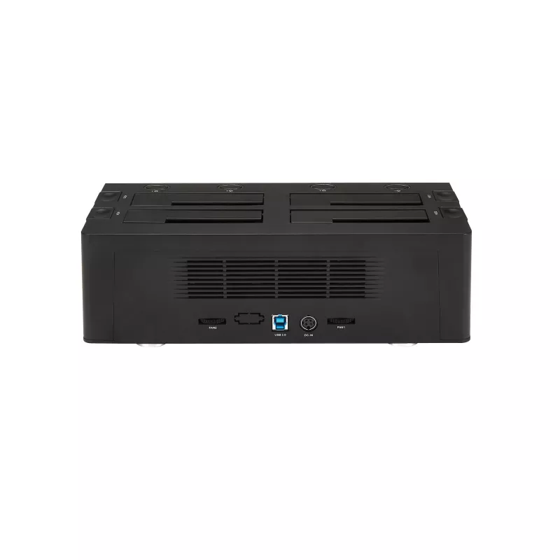 StarTech.com Docking station de discos duros USB 3.0 SATA de 4 bahías, dock de discos duros USB, docking station externa para SSD/HDD SATA III de 2,5/3,5