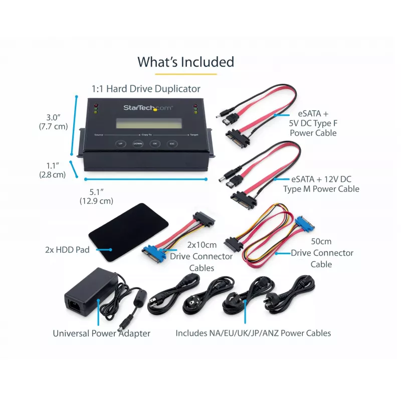 StarTech.com Duplicador de discos duros autónomo 1:1 con gestor de imágenes de disco para copia de seguridad y restauración, almacena varias imágenes de disco en una unidad SATA de 2,5/3,5
