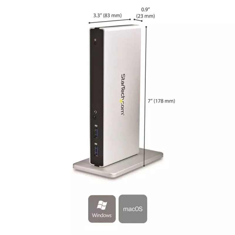 StarTech.com Docking station USB 3.0 para doble monitor con DVI y soporte vertical