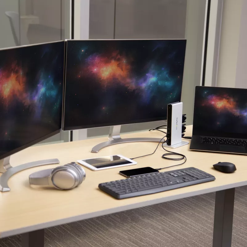 StarTech.com Docking station USB 3.0 para doble monitor con DVI y soporte vertical