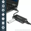 StarTech.com Hub USB 3.0 portátil de 3 puertos con Gigabit Ethernet - Aluminio con cable integrado~Hub USB 3.0 portátil de 3 puertos con Gigabit Ethernet - 5 Gbit/s - Aluminio con cable integrado