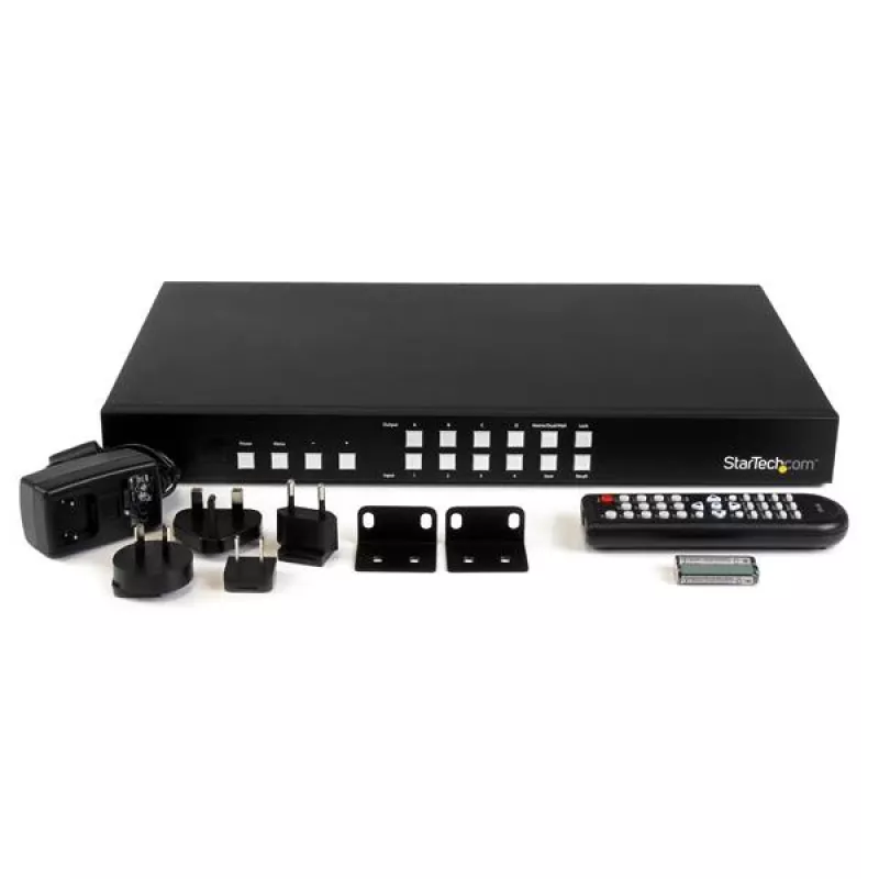 StarTech.com Switch de matriz HDMI 4x4 con multivisor de imagen en imagen o videowall