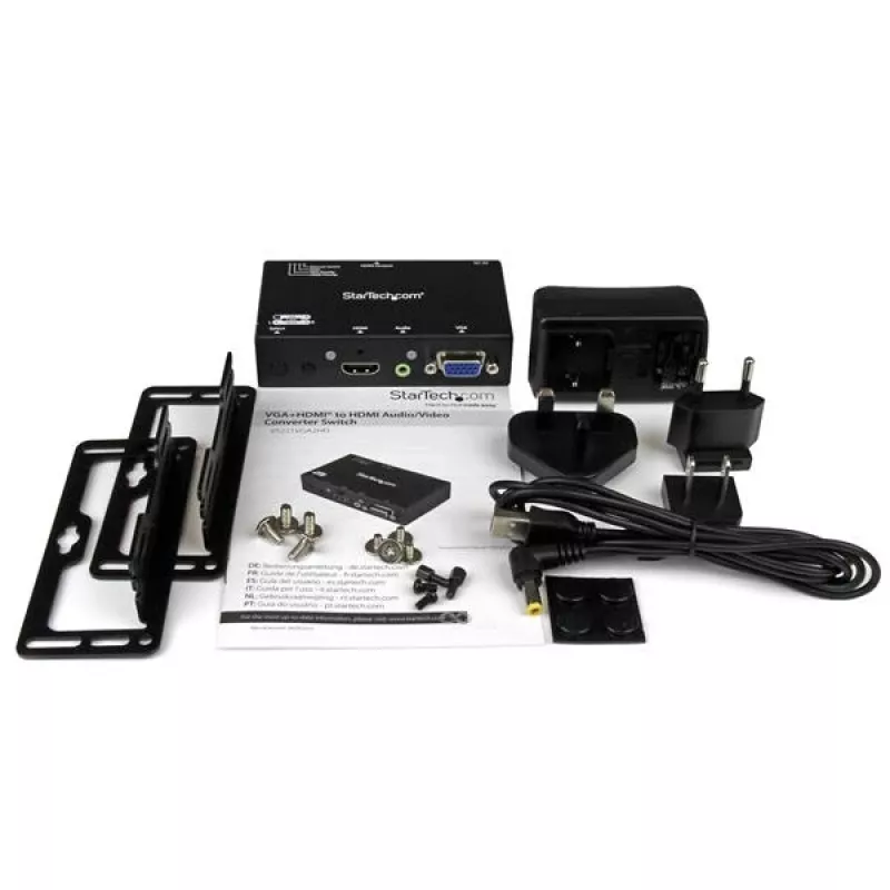 StarTech.com Conmutador convertidor HDMI + VGA a HDMI 2x1 con conmutación automática y prioritaria – 1080p