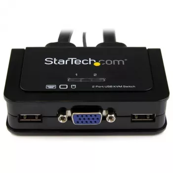 StarTech.com Switch KVM de cables USB VGA de 2 puertos – alimentado por USB con conmutador remoto