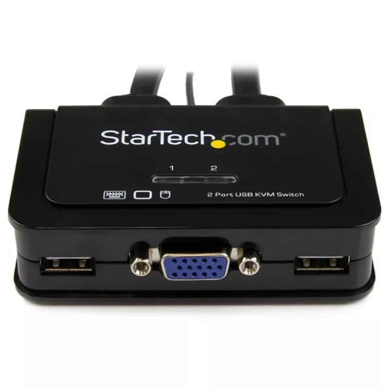 StarTech.com Switch KVM de cables USB VGA de 2 puertos – alimentado por USB con conmutador remoto